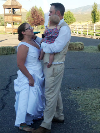2016 wedding Melissa Redding and Chad Hopkins at Collbran Congregational Church in Collbran Colorado